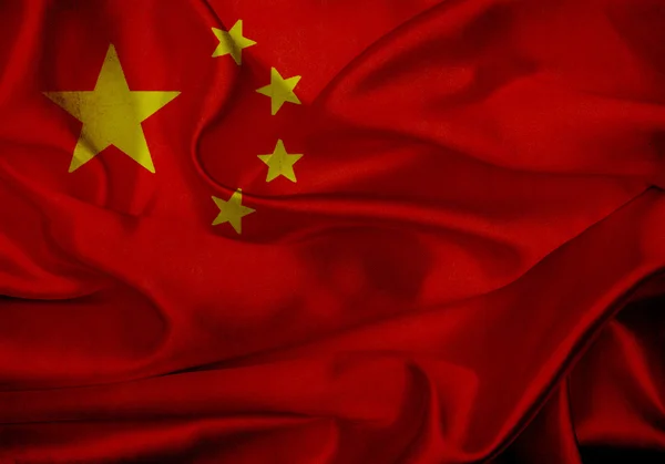 Çin grunge dalgalanan bayrak — Stok fotoğraf