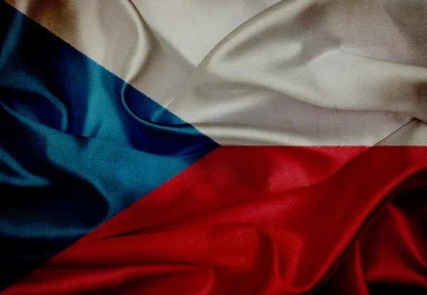 Tjeckien grunge viftande flagga — Stockfoto