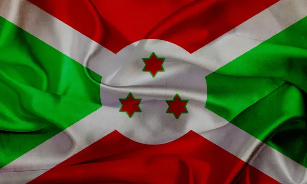 Burundi grunge dalgalanan bayrak — Stok fotoğraf