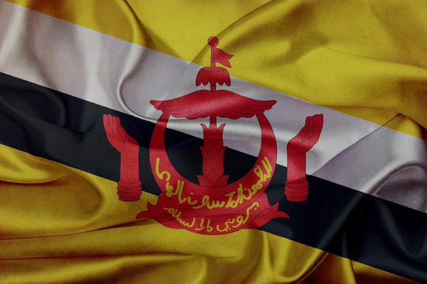 Brunei grunge dalgalanan bayrak — Stok fotoğraf