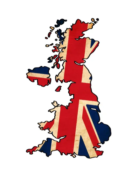 UK map on  flag drawing ,grunge and retro flag series — Stock Photo, Image