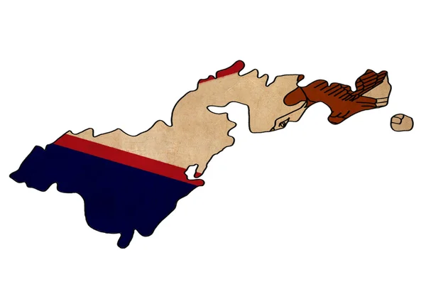 American samoa map auf american samoa flag drawing, grunge und re — Stockfoto