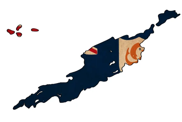 Anguilla map on Anguilla flag drawing ,grunge and retro flag ser — Stock Photo, Image