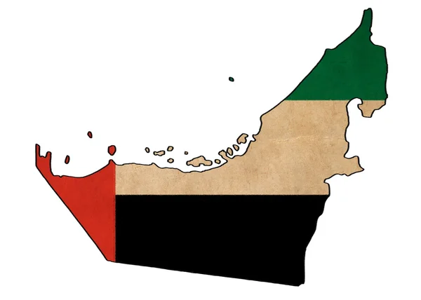 アラブ首長国連邦地図描画、アラブ首長国連邦旗 g — ストック写真