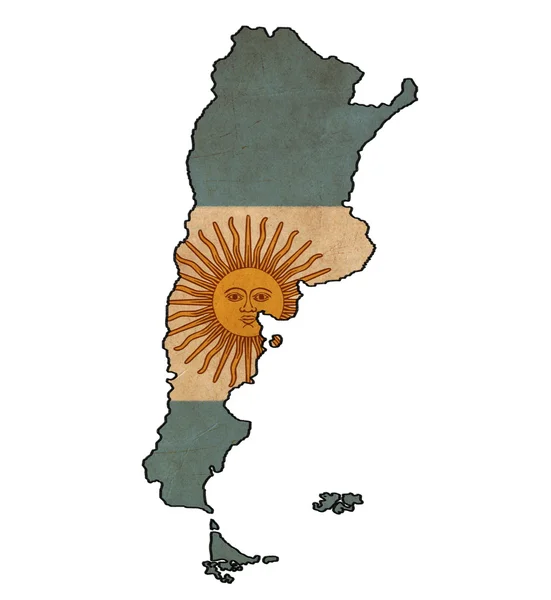 Argentina mappa su Argentina bandiera disegno, grunge e bandiera retrò s — Foto Stock