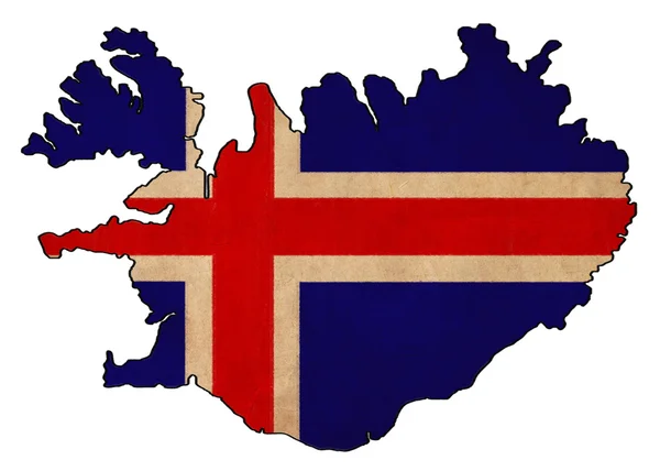 Islandia mapa en Islandia bandera dibujo, grunge y bandera retro serie —  Fotos de Stock