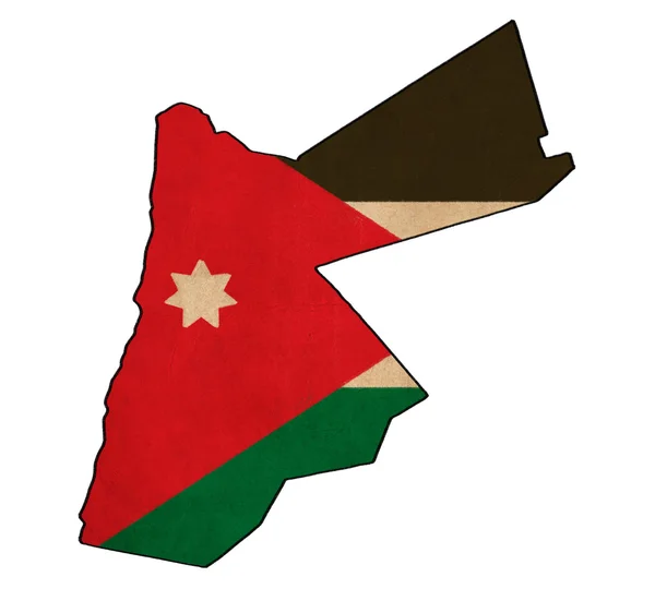 Ürdün haritası üzerinde çizim, grunge ve retro bayrak serisi Ürdün bayrağı