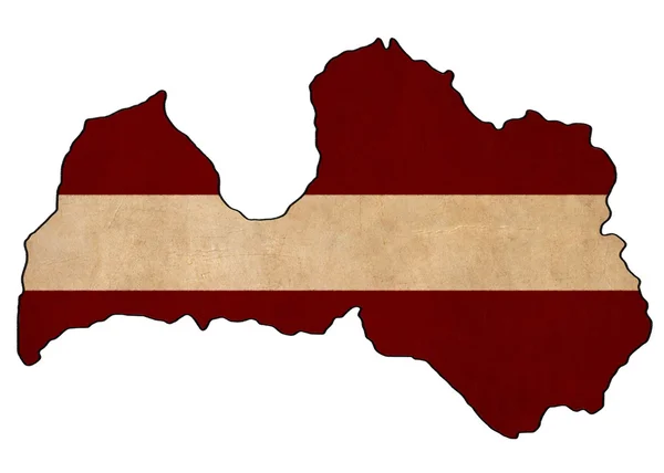 Latvia map on Latvia flag drawing ,grunge and retro flag series — Stock Photo, Image