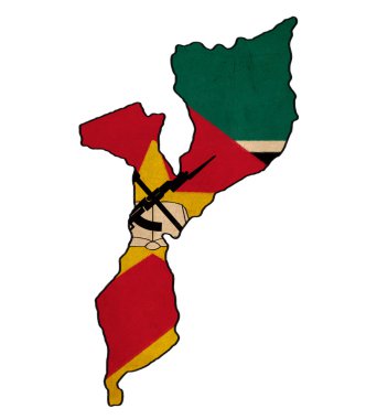 Mozambik Haritası Mozambik çizim bayrak, grunge ve retro bayrağı