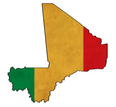mali mali haritada bayrak çekme, grunge ve retro bayrak serisi