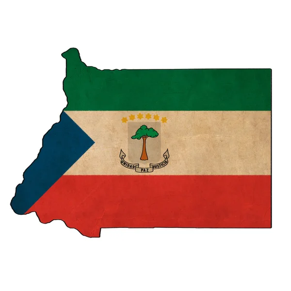 Äquatorialguinea-Karte auf Fahnenzeichnung, Grunge und Retro-Flagge — Stockfoto