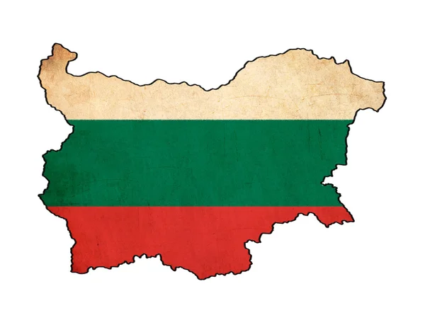 Bulgaria mappa su Bulgaria bandiera disegno, grunge e retro bandiera ser — Foto Stock