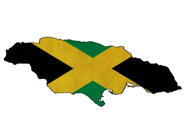 Jamaica mapa na Jamaica Bandeira desenho, grunge e retro bandeira série — Fotografia de Stock