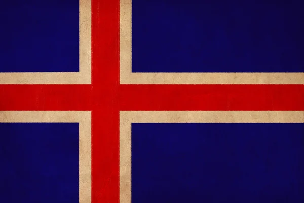 Çizim, grunge ve retro bayrak serisi İzlanda bayrağı — Stok fotoğraf