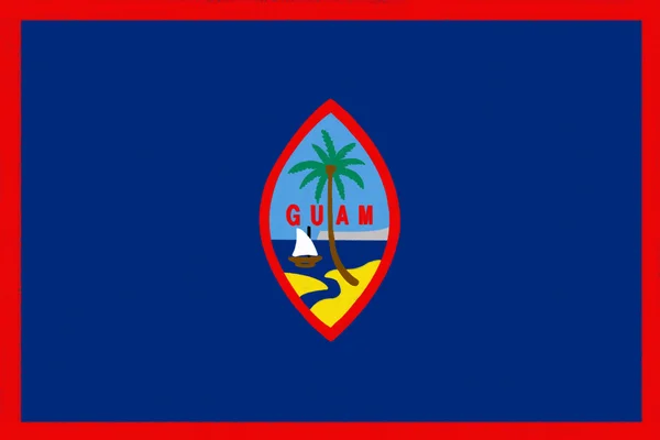 Guam flagga teckning av pastell på träkol papper — Stockfoto