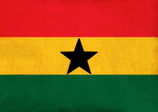 Vlag van Ghana tekening, grunge en retro vlag serie — Stockfoto