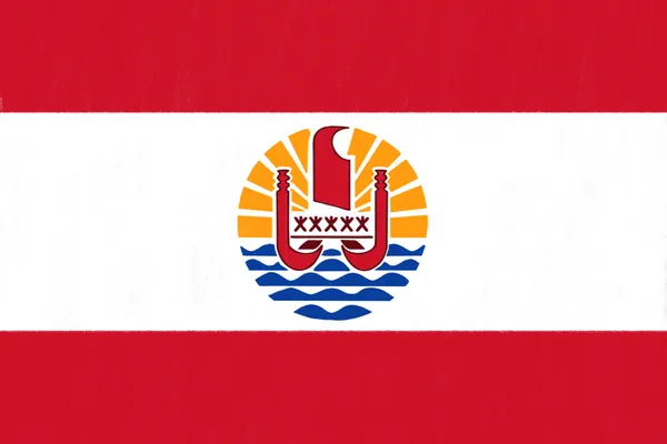 Französische Polynesien-Flaggenzeichnung von Pastell auf Kohlepapier — Stockfoto