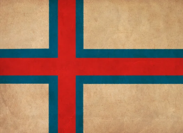 Vlajka Faerských ostrovů kresba, grunge a série retro vlajky — Stock fotografie