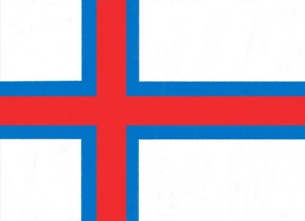 Faerské ostrovy vlajka kresby pastely uhlem papírově — Stock fotografie
