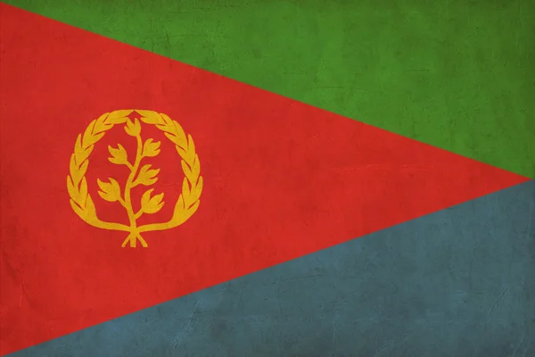 Eritre bayrak çizim, grunge ve retro bayrak serisi — Stok fotoğraf