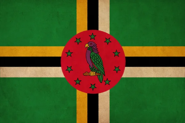 Vlag van Dominica tekening, grunge en retro vlag serie — Stockfoto