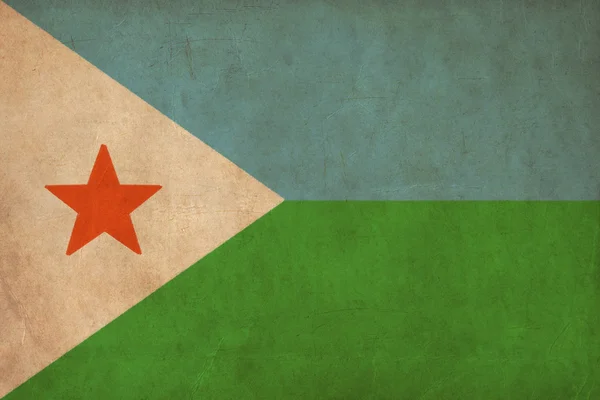 Djiboutis flagga teckning, grunge och retro flagga serien — Stockfoto