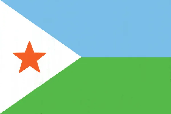 Djiboutis flagga teckning av pastell på träkol papper — Stockfoto