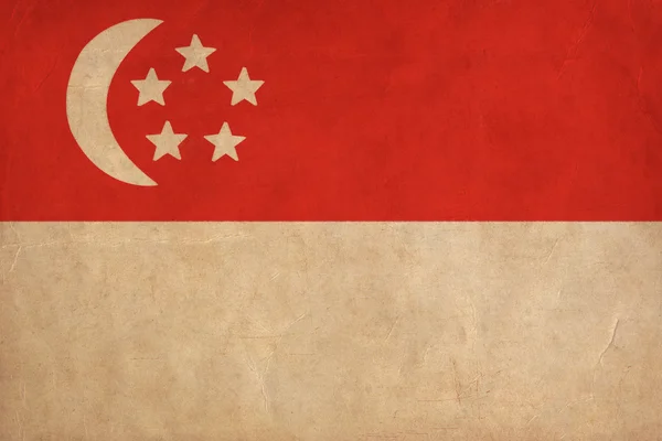 Singapur dibujo de la bandera, grunge y bandera retro serie — Foto de Stock
