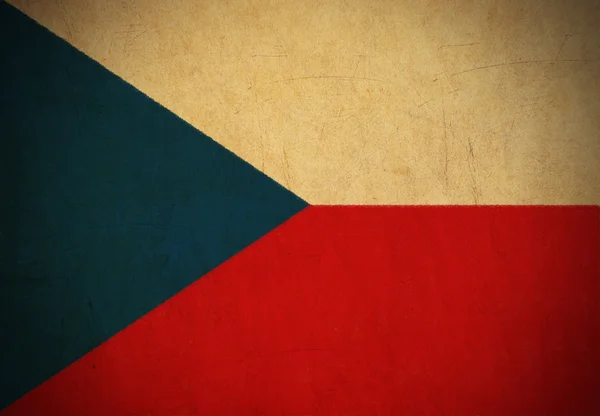 Flaga Republiki Czeskiej rysunek, grunge i serii retro flaga — Zdjęcie stockowe