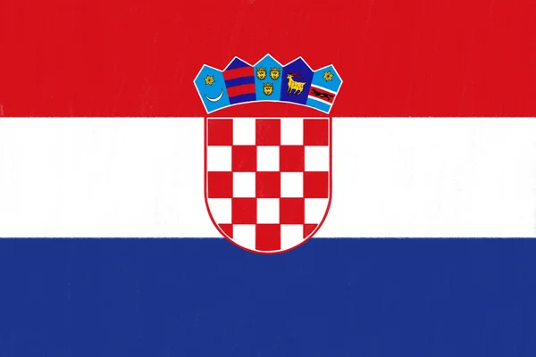 Horvátország zászló rajz pasztell, faszén papíron — Stock Fotó