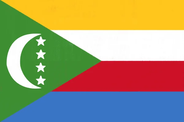 Bandeira das Comores desenhada por pastel sobre papel a carvão — Fotografia de Stock