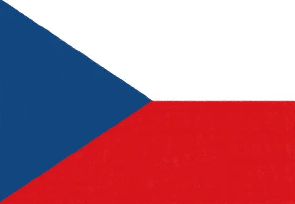 Tschechische Republik Flaggenzeichnung von Pastell auf Kohlepapier — Stockfoto