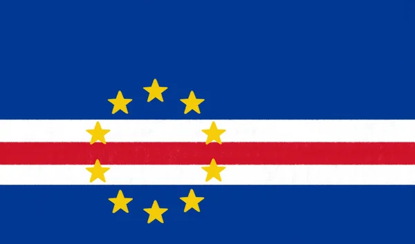 Cape Verde flag drawing by pastel on charcoal paper — Stock Photo, Image