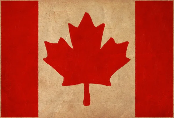 Çizim, grunge ve retro bayrak serisi Kanada bayrağı — Stok fotoğraf