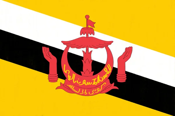 Brunei dibujo de la bandera en pastel sobre papel carbón — Foto de Stock