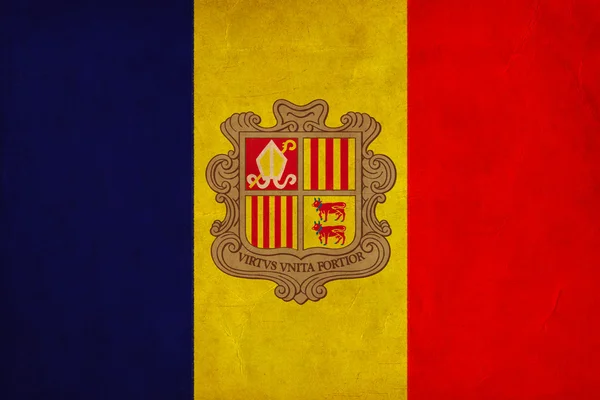 Σημαία της Ανδόρρας σχέδιο, grunge και σειρά ρετρό σημαία — Φωτογραφία Αρχείου