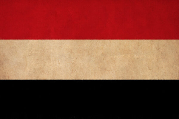 Рисунок флага Йемена, серия гранж и ретро флагов
