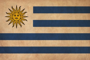 çizim, grunge ve retro bayrak serisi uruguay bayrağı