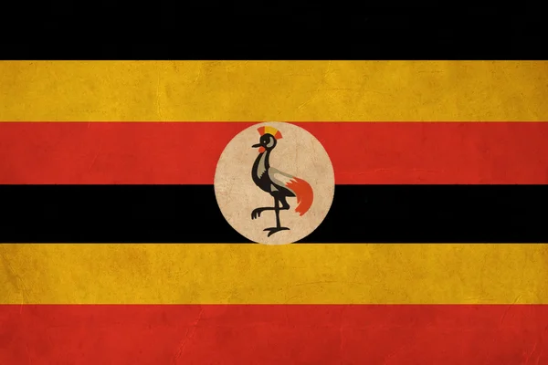 Uganda flag drawing ,grunge and retro flag series — Stock Photo, Image