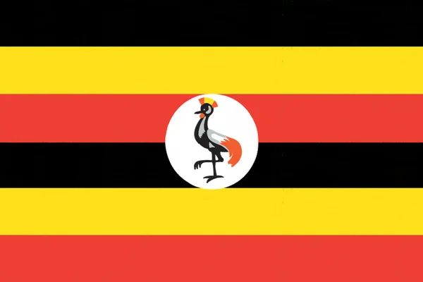 Uganda flag drawing by pastel on charcoal paper — Stock Photo, Image