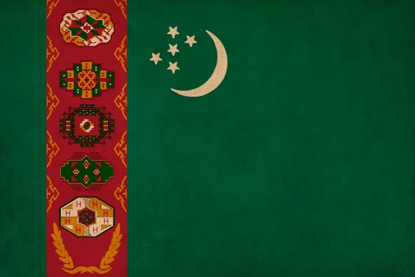 Turkmenistan bandiera disegno, grunge e serie bandiera retrò — Foto Stock