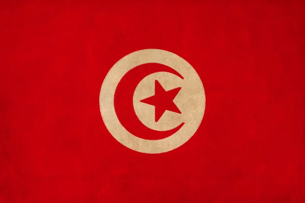 Dessin du drapeau tunisien, série grunge et rétro — Photo