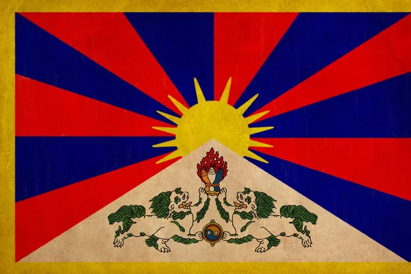 Dessin drapeau du Tibet, série drapeau grunge et rétro — Photo