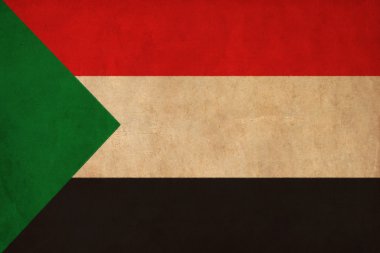 çizim, grunge ve retro bayrak serisi sudan bayrağı
