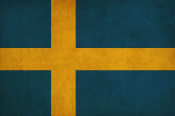 スウェーデン国旗、グランジとレトロなフラグ シリーズの描画 — ストック写真