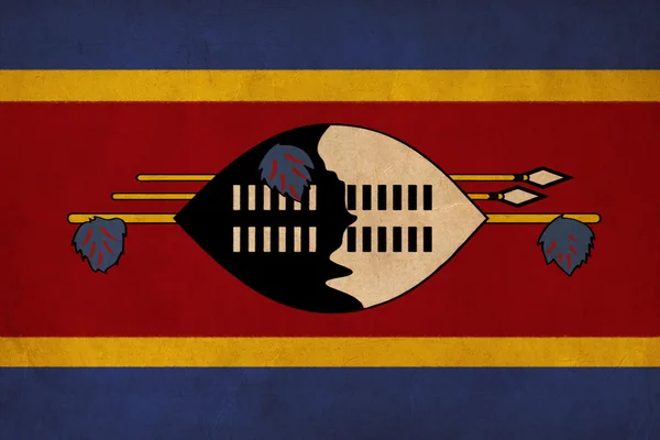 Dessin du drapeau du Swaziland, série drapeau grunge et rétro — Photo