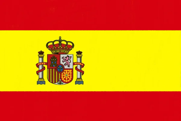 Spain flag drawing by pastel on charcoal paper — Stock Photo, Image