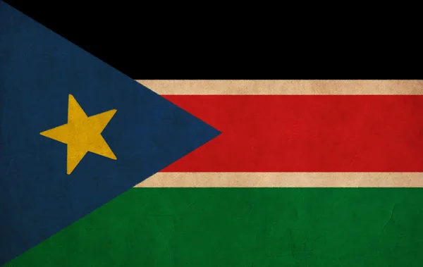 Sudán del Sur dibujo de la bandera, grunge y bandera retro serie —  Fotos de Stock