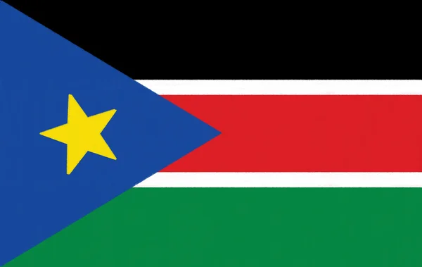 Södra sudan flagga teckning av pastell på träkol papper — Stockfoto