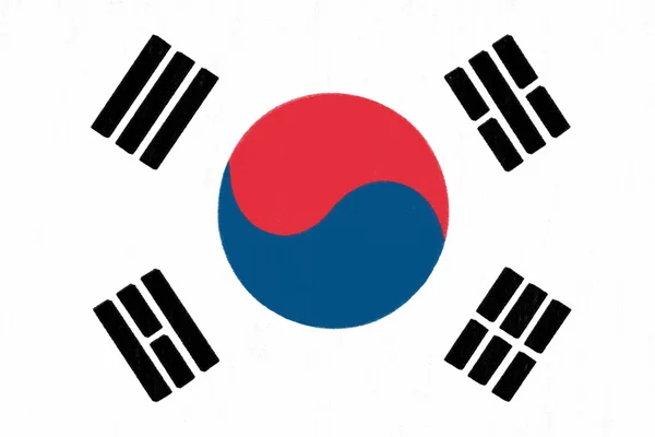 South Korea flag drawing by pastel on charcoal paper — Stock Photo, Image